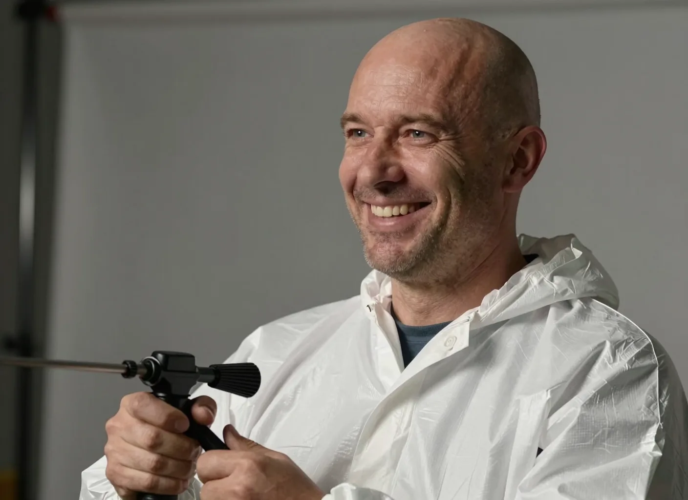 Portrait eines Schädlingsbekämpfers in Arbeitskleidung
